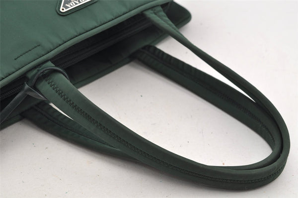 Authentic PRADA Nylon Tessuto Leather Shoulder Hand Bag Purse Green 5381I