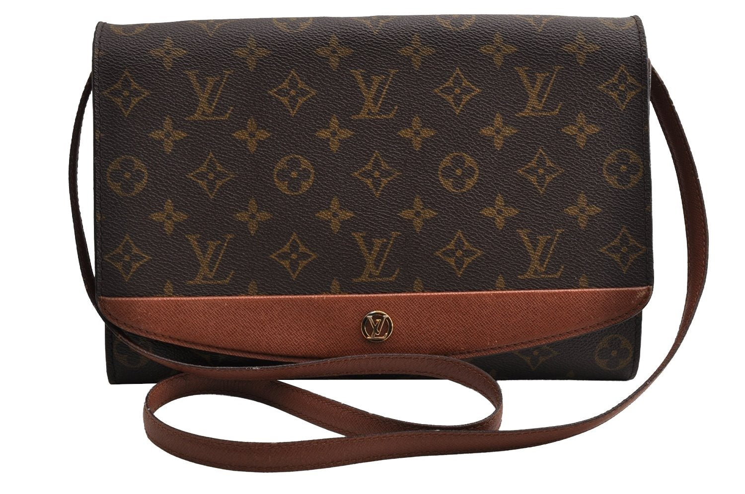 Authentic Louis Vuitton Monogram Bordeaux M51797 2Way Shoulder Clutch Bag 5382I