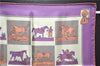 Authentic HERMES Petit Carre 40 Scarf Handkerchief Horse Motif Silk Purple 5383E