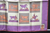 Authentic HERMES Petit Carre 40 Scarf Handkerchief Horse Motif Silk Purple 5383E