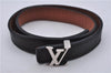 Authentic Louis Vuitton Taurillon Bracelet LV Bangle Black M6018E LV 5384E