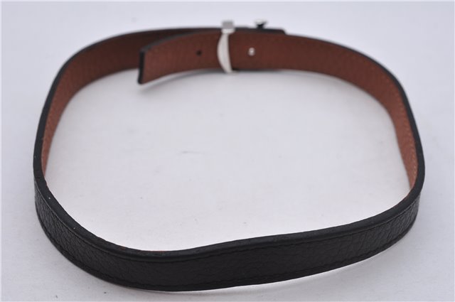 Authentic Louis Vuitton Taurillon Bracelet LV Bangle Black M6018E LV 5384E