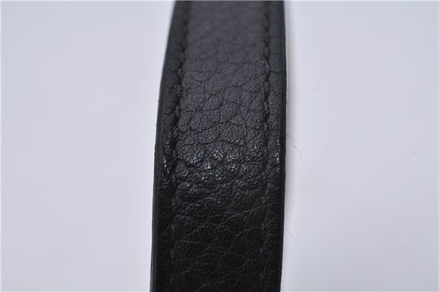 Authentic Louis Vuitton Taurillon Bracelet LV Bangle Black M6018E LV 5384E