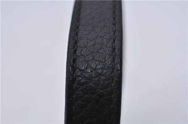 Authentic Louis Vuitton Taurillon Bracelet LV Bangle Black M6018E LV 5384E