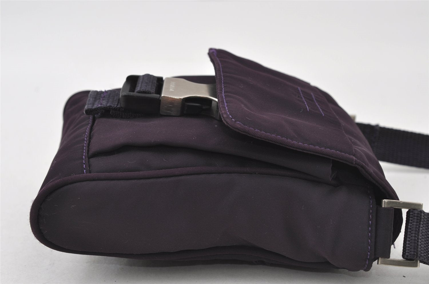 Authentic PRADA Nylon Tessuto 2Way Shoulder Waist Body Bag Purse Purple 5385I