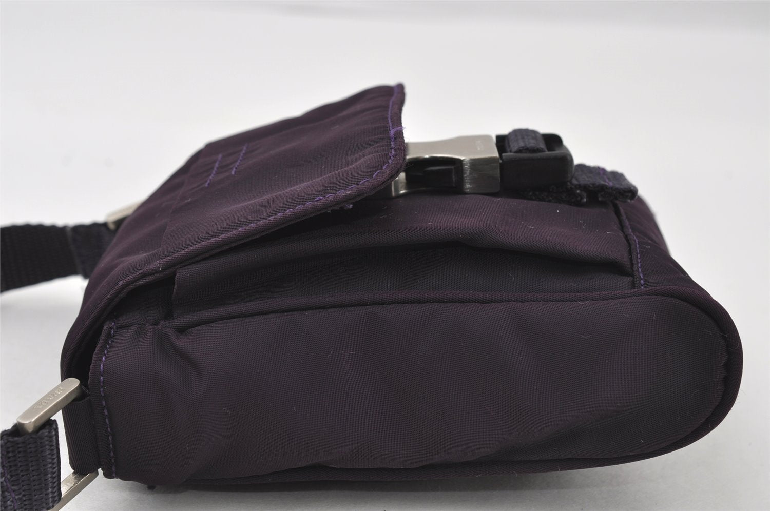 Authentic PRADA Nylon Tessuto 2Way Shoulder Waist Body Bag Purse Purple 5385I