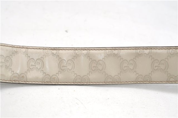 Authentic GUCCI Guccissima Interlocking G Belt Leather 85cm 33.5" Ivory 5386E