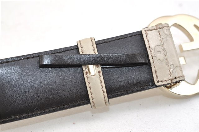 Authentic GUCCI Guccissima Interlocking G Belt Leather 85cm 33.5