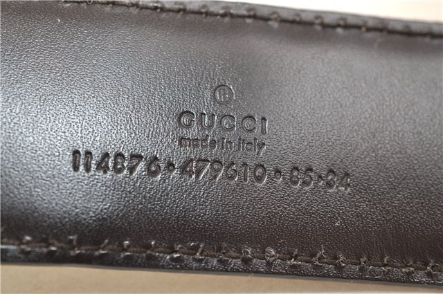 Authentic GUCCI Guccissima Interlocking G Belt Leather 85cm 33.5