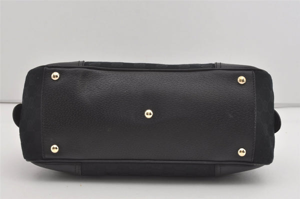 Authentic GUCCI Web Sherry Line Princy Shoulder Bag GG Canvas 161720 Black 5386I