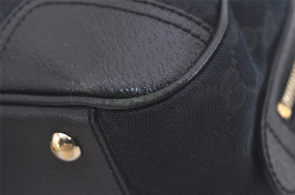 Authentic GUCCI Web Sherry Line Princy Shoulder Bag GG Canvas 161720 Black 5386I