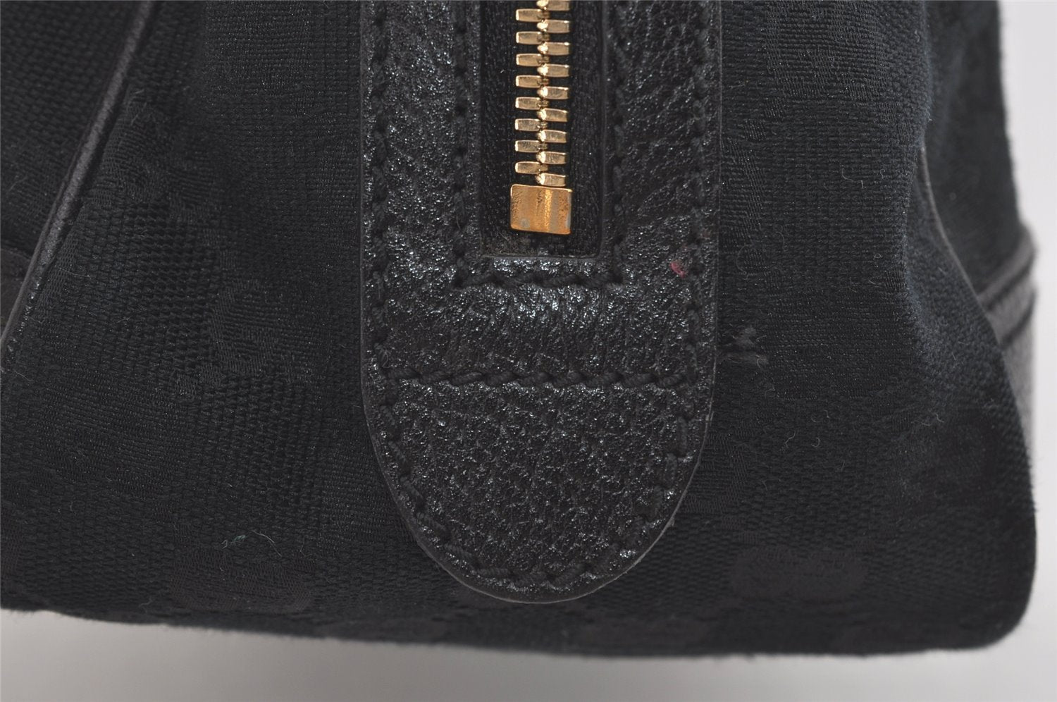 Authentic GUCCI Web Sherry Line Princy Shoulder Bag GG Canvas 161720 Black 5386I