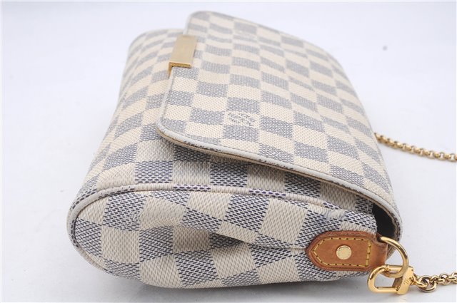 Auth Louis Vuitton Damier Azur Favorite MM Shoulder Clutch Bag N41275 LV 5387D