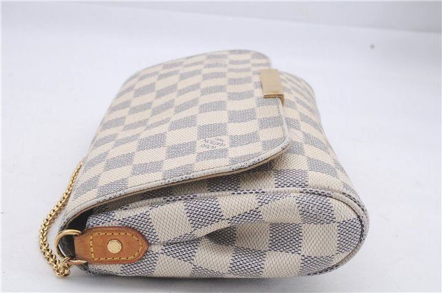 Auth Louis Vuitton Damier Azur Favorite MM Shoulder Clutch Bag N41275 LV 5387D