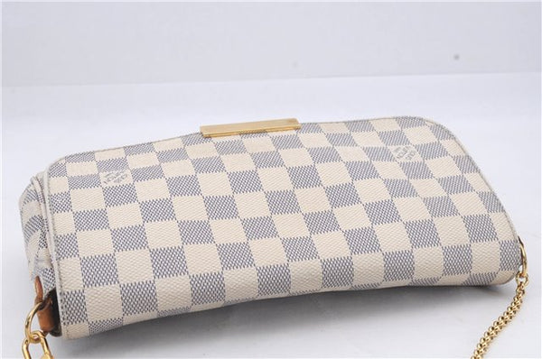 Auth Louis Vuitton Damier Azur Favorite MM Shoulder Clutch Bag N41275 LV 5387D