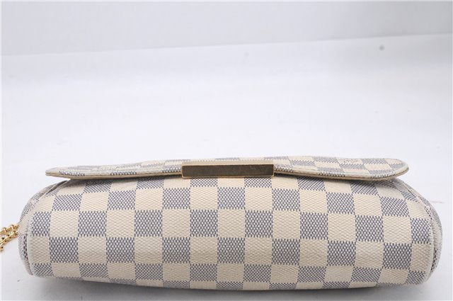 Auth Louis Vuitton Damier Azur Favorite MM Shoulder Clutch Bag N41275 LV 5387D