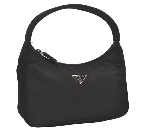 Authentic PRADA Vintage Nylon Tessuto Hand Bag Purse Black 5387I