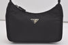 Authentic PRADA Vintage Nylon Tessuto Hand Bag Purse Black 5387I