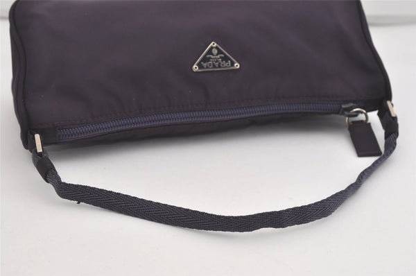 Authentic PRADA Vintage Nylon Tessuto Hand Bag Pouch Purse Purple 5388I