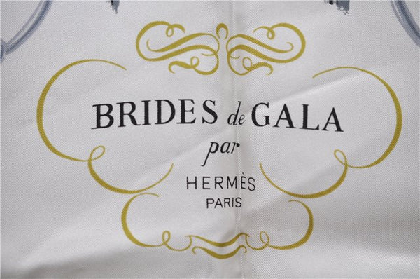 Authentic HERMES Carre 90 Scarf "BRIDES de GALA par" Silk Red 5389E