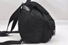 Authentic PRADA Vintage Nylon Tessuto Leather Drawstring Backpack Black 5390I