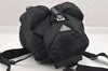 Authentic PRADA Vintage Nylon Tessuto Leather Drawstring Backpack Black 5390I