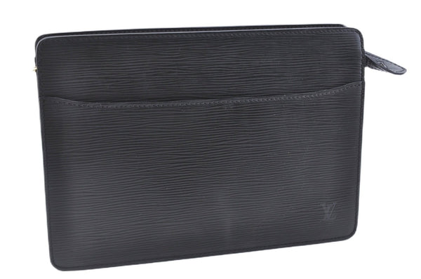 Authentic Louis Vuitton Epi Pochette Homme Clutch Hand Bag Black M52522 LV 5391F