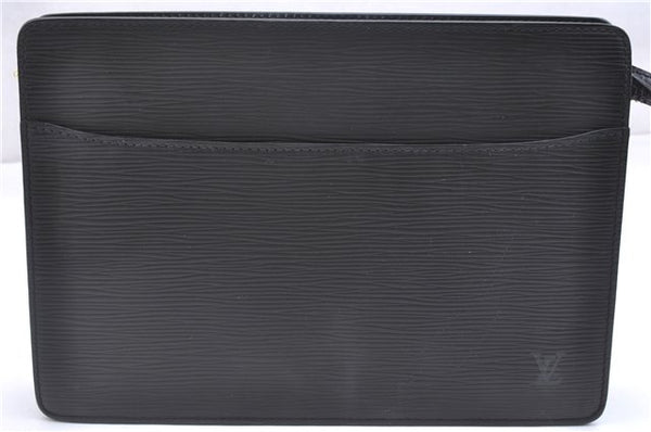 Authentic Louis Vuitton Epi Pochette Homme Clutch Hand Bag Black M52522 LV 5391F