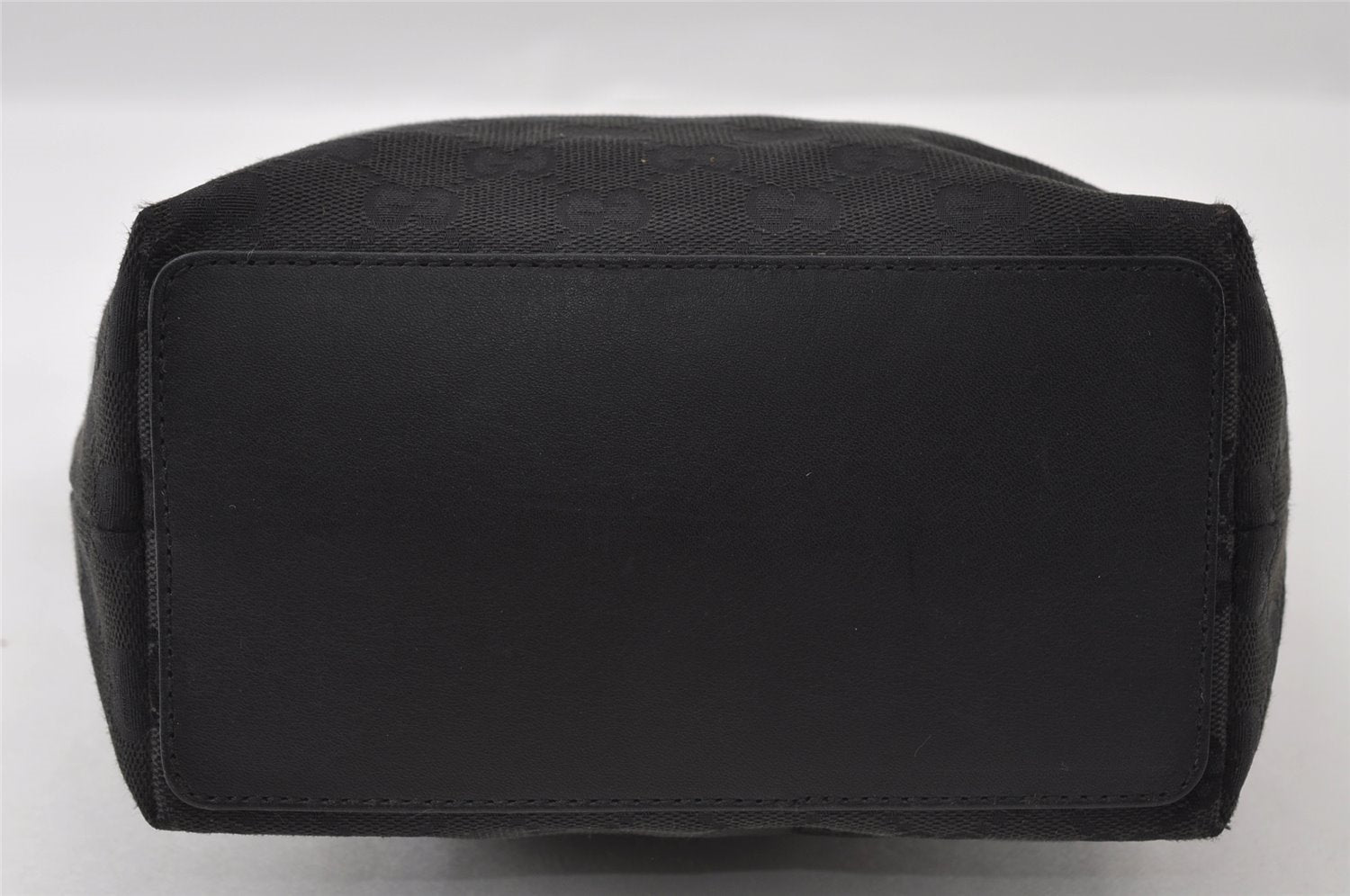 Authentic GUCCI Shoulder Hand Tote Bag GG Canvas Leather 0021099 Black 5391I