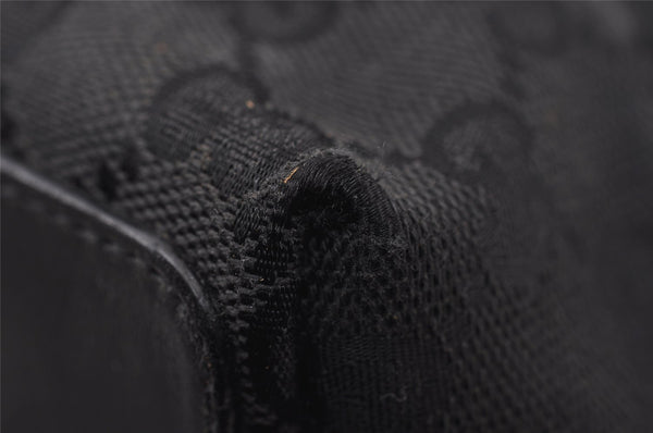 Authentic GUCCI Shoulder Hand Tote Bag GG Canvas Leather 0021099 Black 5391I