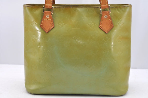 Authentic Louis Vuitton Vernis Houston Shoulder Bag Light Green M91005 LV 5395I