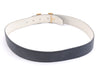 Authentic HERMES Constance Leather Belt Size 75cm 27.6" Navy Ivory 5397E