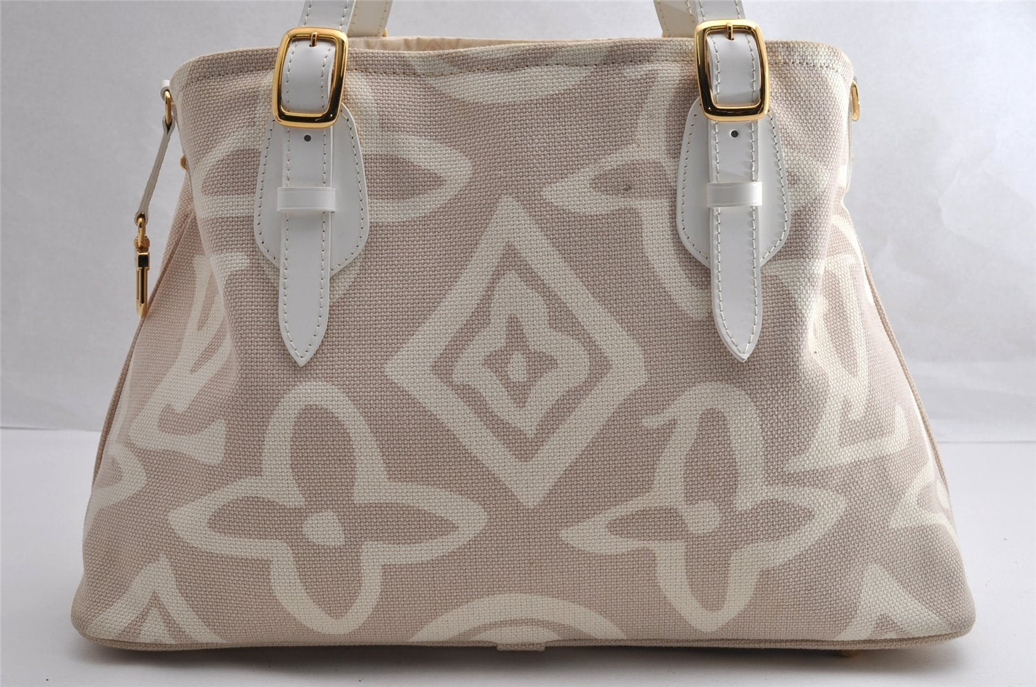 Authentic Louis Vuitton Cruise Line Tahitienne PM Tote Bag Beige M95674 LV 5397I