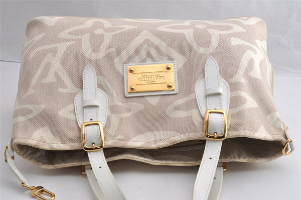Authentic Louis Vuitton Cruise Line Tahitienne PM Tote Bag Beige M95674 LV 5397I
