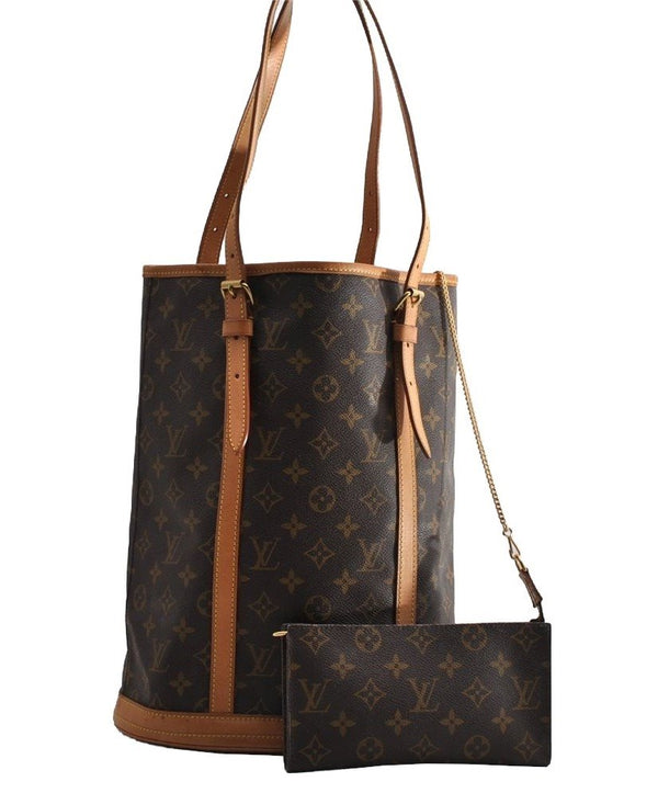 Authentic Louis Vuitton Monogram Bucket GM Shoulder Tote Bag M42236 Junk 5398I