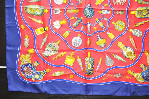 Authentic HERMES Carre 90 Scarf "Qu importe le flacon" Silk Navy 5399D
