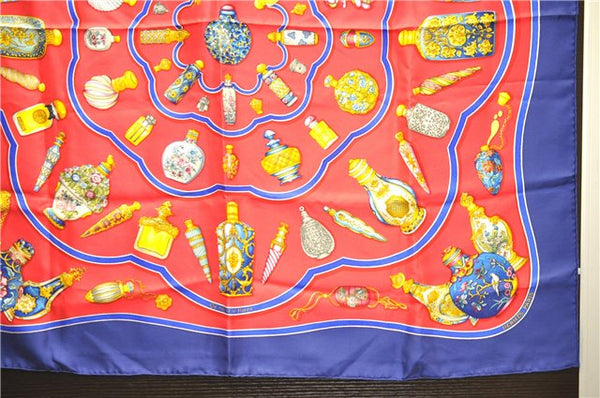 Authentic HERMES Carre 90 Scarf "Qu importe le flacon" Silk Navy 5399D