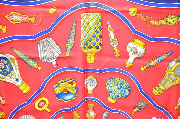 Authentic HERMES Carre 90 Scarf "Qu importe le flacon" Silk Navy 5399D