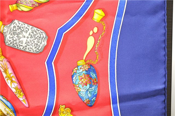 Authentic HERMES Carre 90 Scarf "Qu importe le flacon" Silk Navy 5399D