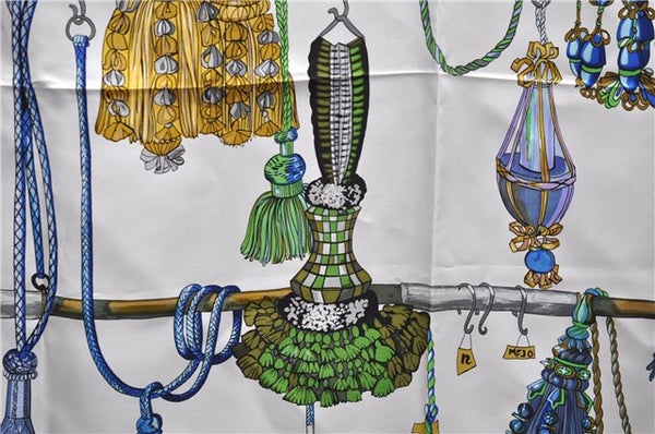 Authentic HERMES Carre 90 Scarf "Pasementerie" Silk Navy 5400D