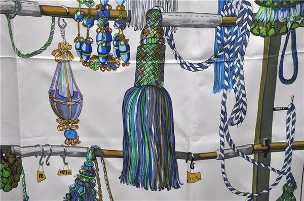 Authentic HERMES Carre 90 Scarf "Pasementerie" Silk Navy 5400D