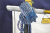 Authentic HERMES Carre 90 Scarf "Pasementerie" Silk Navy 5400D