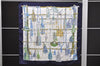 Authentic HERMES Carre 90 Scarf "Pasementerie" Silk Navy 5400D