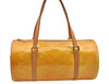 Authentic Louis Vuitton Vernis Bedford Hand Bag Yellow Beige M91006 LV 5400I