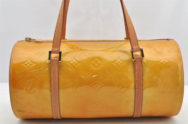 Authentic Louis Vuitton Vernis Bedford Hand Bag Yellow Beige M91006 LV 5400I