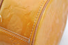 Authentic Louis Vuitton Vernis Bedford Hand Bag Yellow Beige M91006 LV 5400I