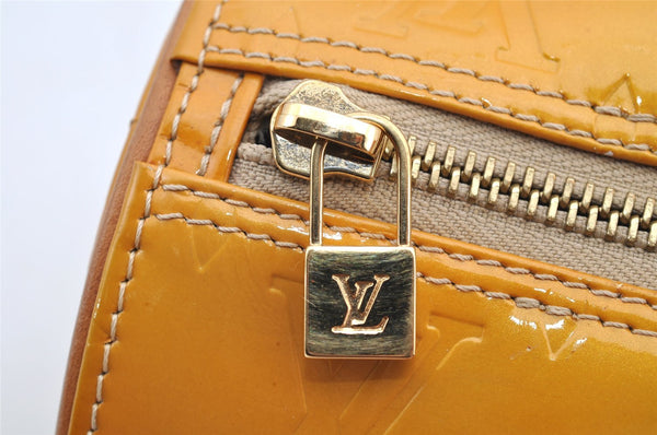 Authentic Louis Vuitton Vernis Bedford Hand Bag Yellow Beige M91006 LV 5400I