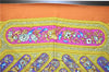 Authentic HERMES Carre 90 Scarf "QALAMDAN" Silk Orange 5401D