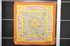 Authentic HERMES Carre 90 Scarf "QALAMDAN" Silk Orange 5401D