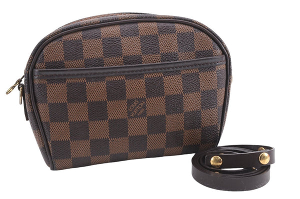 Authentic Louis Vuitton Damier Pochette Ipanema Waist Bag XS N51296 LV 5401E